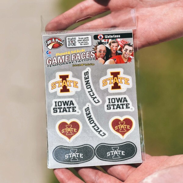 Fan-A-Peel I-State Cyclones Temporary Skin Tattoos (10pk)